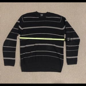 Hurley Mens Black & White Stripe Knit Sweater Sz L